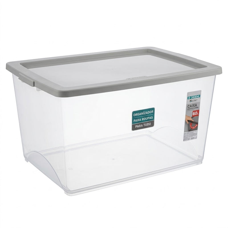Caixa Organizadora Plástica com tampa My Closet 60L - Ordene