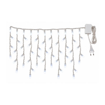 Cascata Decorativa LED Branco 140 LEDs Fio Transparente - 5m