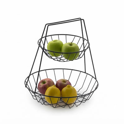 Fruteira Schimitt Com 2 Níveis - Preto Fosco