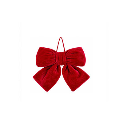 Laço Natalino de Veludo Vermelho - 12cm
