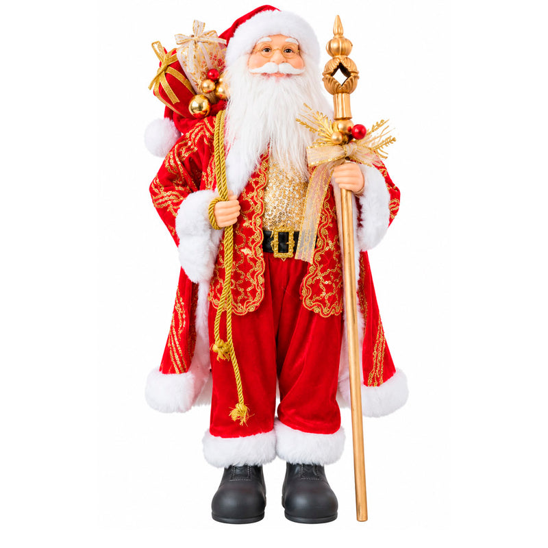 Papai Noel Decorativo com Cajado - 45cm