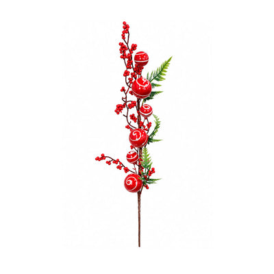 Galho Decorativo de Natal com Berries Vermelhas - 70 cm