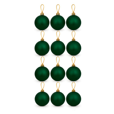 Conjunto de Bolas de Natal Verde Fosca 6cm - 12 Unidades