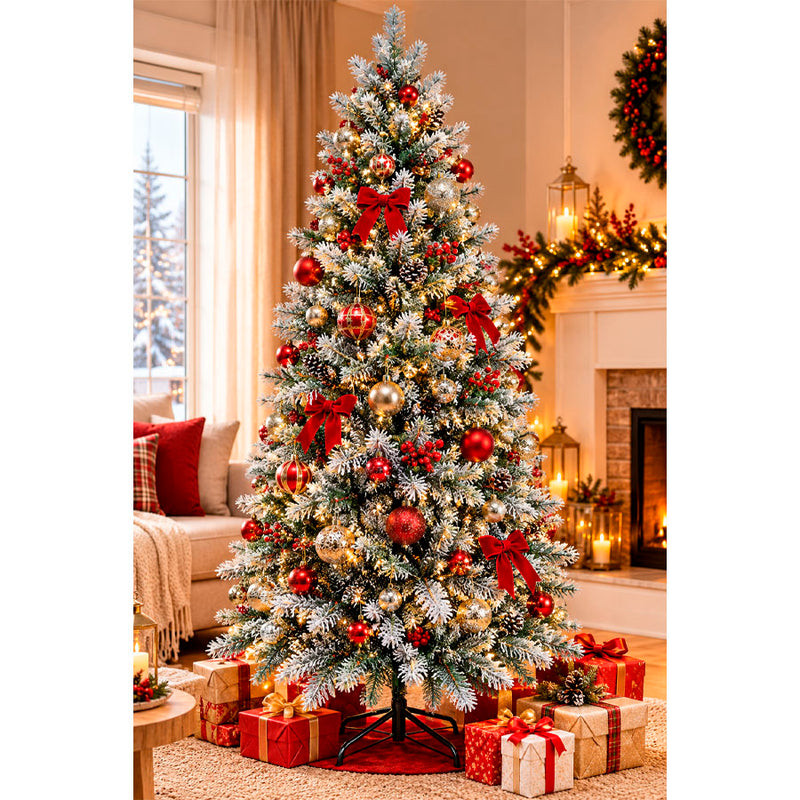 Árvore de Natal Tradicional Verde com Pontas Brancas - 150cm