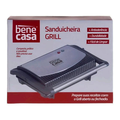 Sanduicheira e Grill Bene Casa 730W 110V Inox
