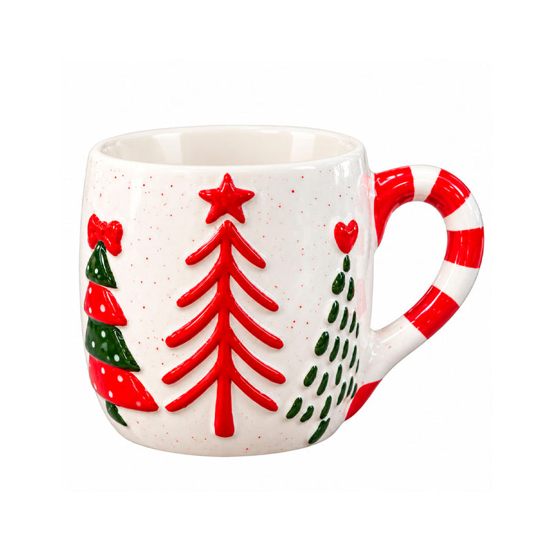 Caneca de Cerâmica Natalina Árvores 3D