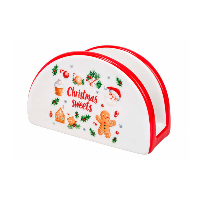 Porta-Guardanapos de Cerâmica Natalino Christmas Sweets