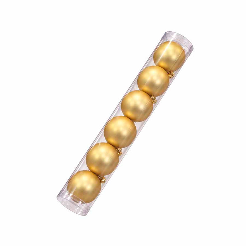 Conjunto de Bolas de Natal Plásticas Douradas 10cm - Kit com 6 Peças