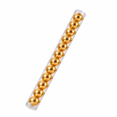 Conjunto de Bolas de Natal Plásticas Douradas 8cm - Kit com 12 Peças