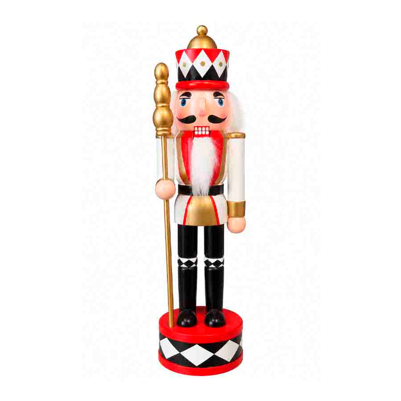 Boneco Quebra-Nozes Natalino com Barba Branca - 30cm