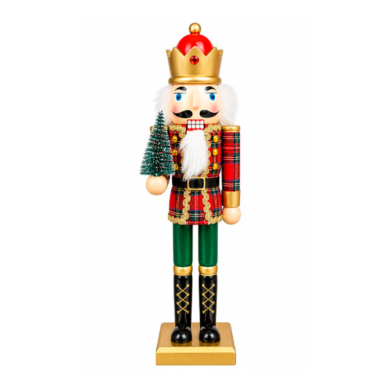Boneco Quebra-Nozes Decorativo Rei Xadrez com Miniarvore de Natal - 38cm