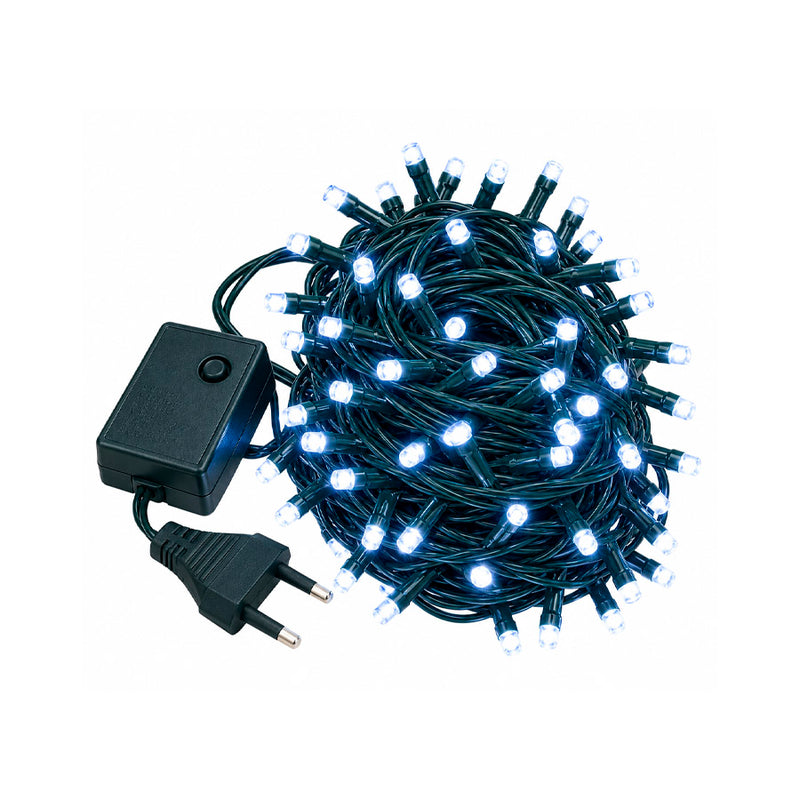 Pisca-Pisca Luz LED Branco Frio 100 Lâmpadas Fio Verde - 9m