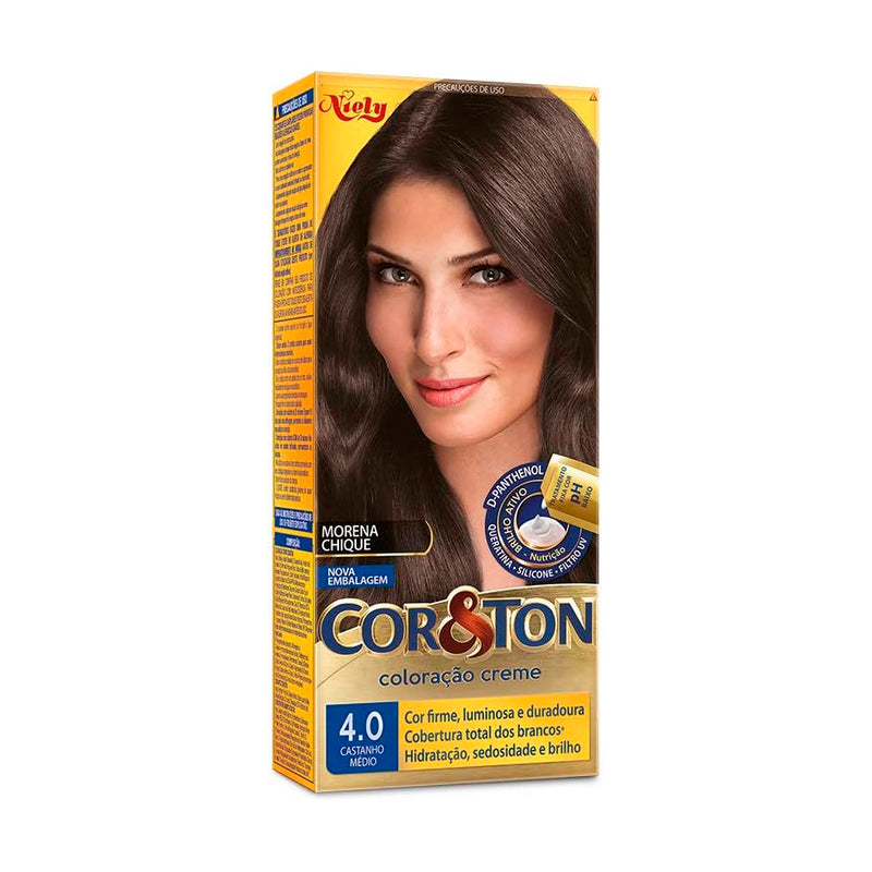 Tintura Creme Cor&Ton 4.0 Castanho Médio 50g