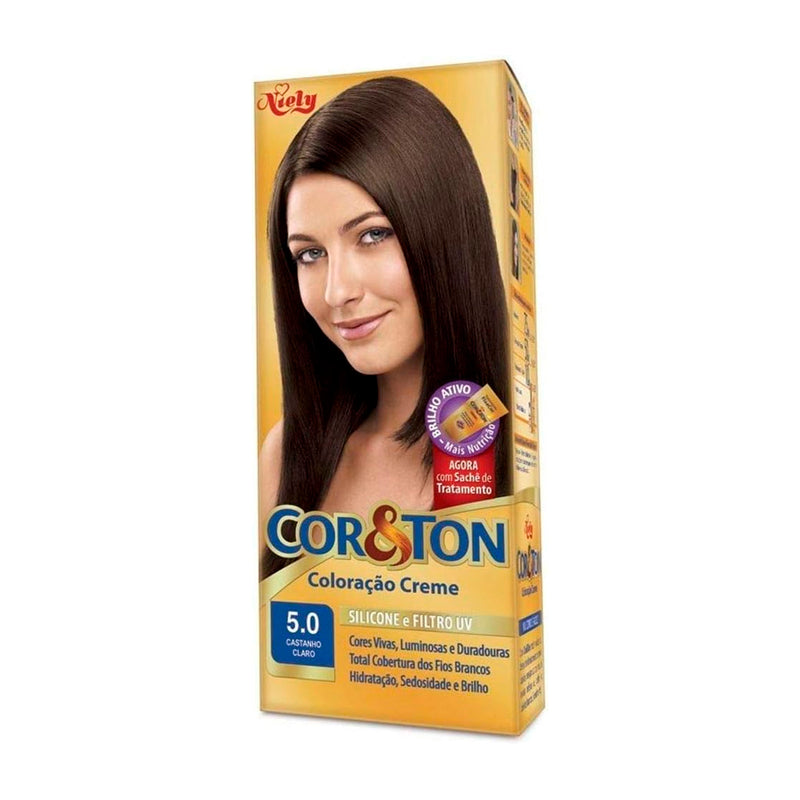 Tintura Creme Cor&Ton 5.0 Castanho Claro 50g
