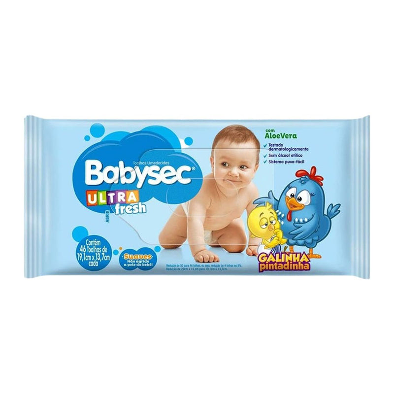 Toalhas Umedecidas Babysec Ultrafresh Galinha Pintadinha Com 46 Unidades