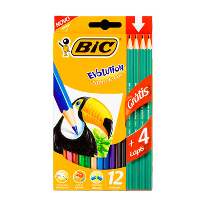 Lápis De Cor Evolution Color Grátis 4 Lápis - Bic