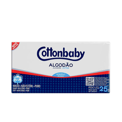 Algodão em Rolo Hidrófilo Cottonbaby Branco 25g