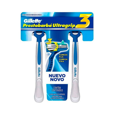 APARELHO DE BARBEAR GILLETTE PRESTOBARBA ULTRAGRIP 3 - 2UN