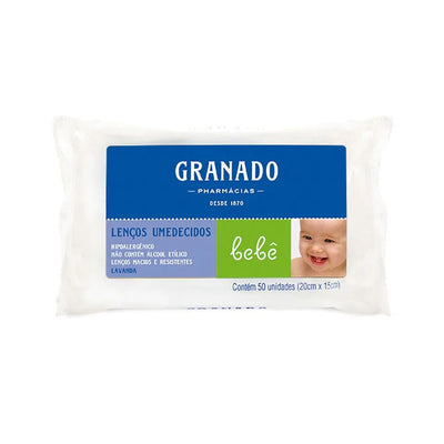 Lenço Umedecido Lavanda Granado 50 Unidades