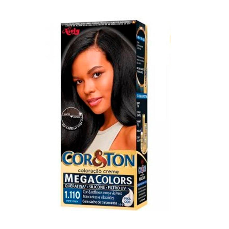 Tintura Creme Cor&Ton 1.110 Preto Ônix 50g