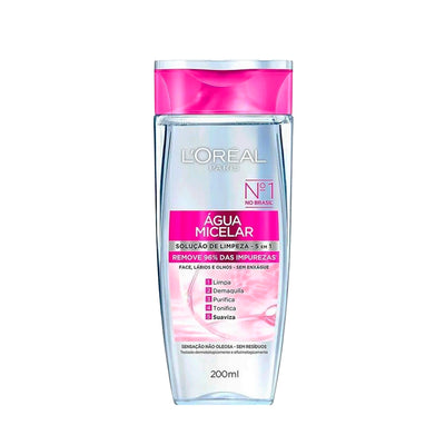 Água Micelar L'Oréal Paris Solução De Limpeza 5 em 1 - 200ml