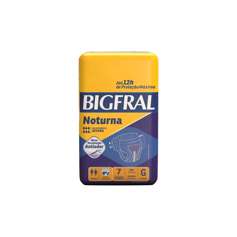 Fralda Geriatrica Bigfral Derma Plus Noturna G com 7 unidades