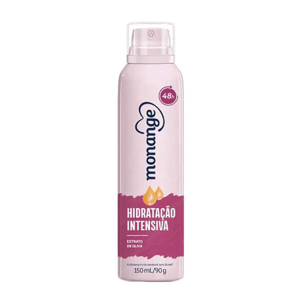 Desodorante Feminino Monange Hidratação Intensiva Extrato de Oliva Aerosol 150mL