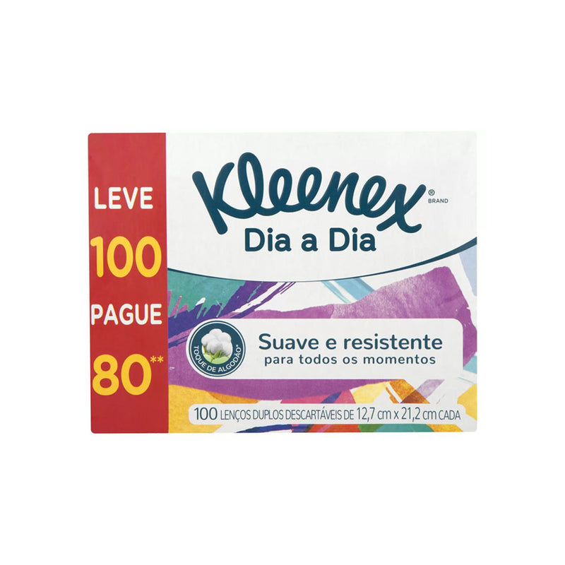 Lenço de Papel Klenex Dia a Dia 100 Unidades
