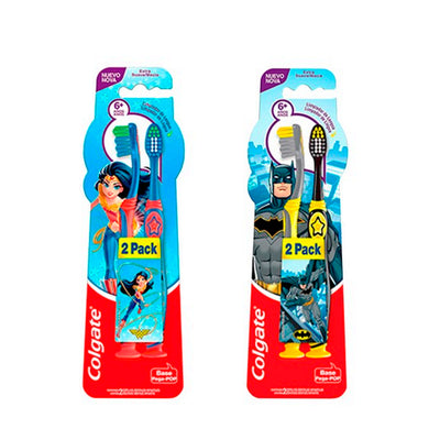 Escova Dental Infantil Batman e Mulher Maravilha 6+ - Colgate
