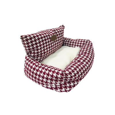 Cama para Pet Estampa Vermelha 65cm