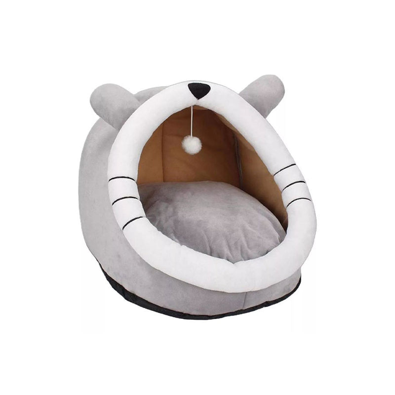 Casinha de Pelúcia Cinza Para Pet P