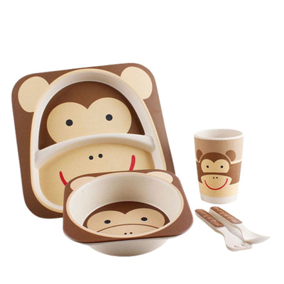 KIT ALIMENTAÇÃO INFANTIL COM 5 PEÇAS - MACACO