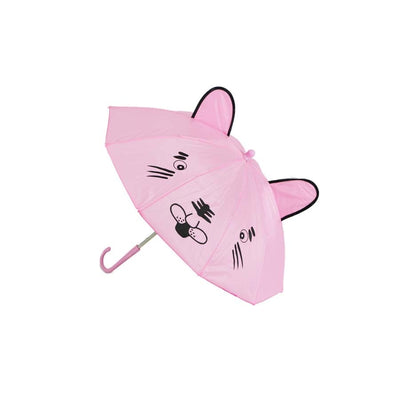 Mini sombrinha Infantil rosa de orelhinha - 30 cm