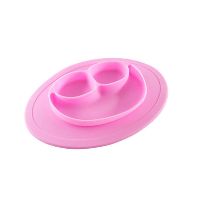 PRATO DE SILICONE INFANTIL COM 3 DIVISÓRIAS ROSA
