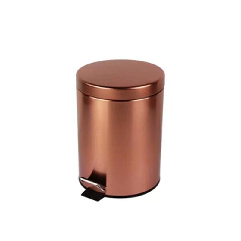 LIXEIRA INOX COBRE COM PEDAL E BALDE 5 L