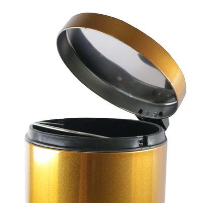 LIXEIRA INOX COBRE COM PEDAL E BALDE 5 L