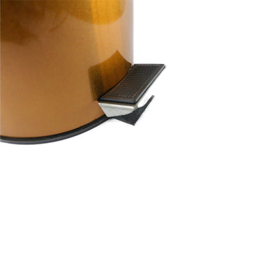 LIXEIRA INOX BRONZE COM PEDAL E BALDE 8L