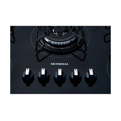 Cooktop a Gás Mondial 5 Bocas Preto Bivolt Tripla Chama