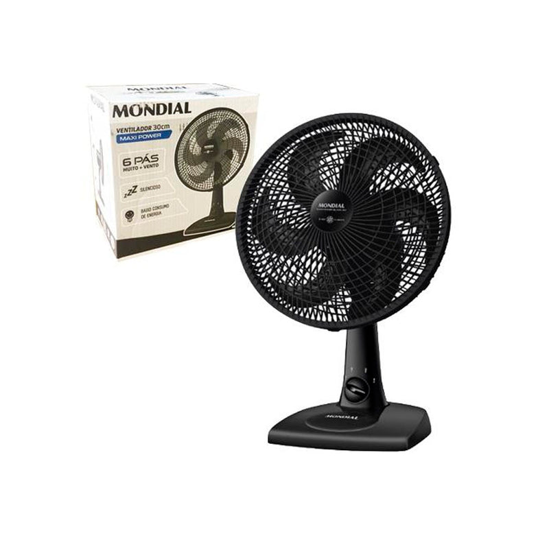 VENTILADOR DE MESA MONDIAL 30CM CLASSIC HOME NV-15-6P-FB 127V PRETO - 7090-05