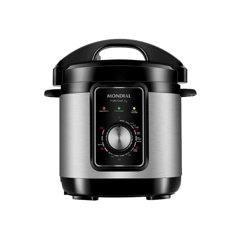 Panela de Pressão Elétrica Mondial Pratic Cook 3 Litros 127V Preta