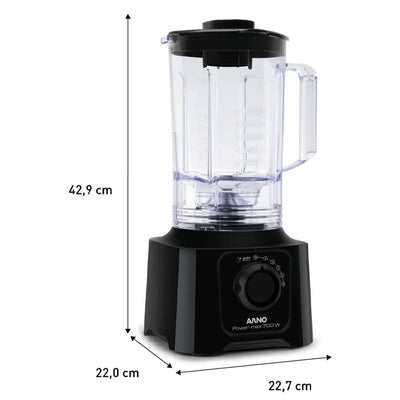 Liquidificador Arno Powermax Preto com 4 Lâminas Powelix 700W - 3,1L