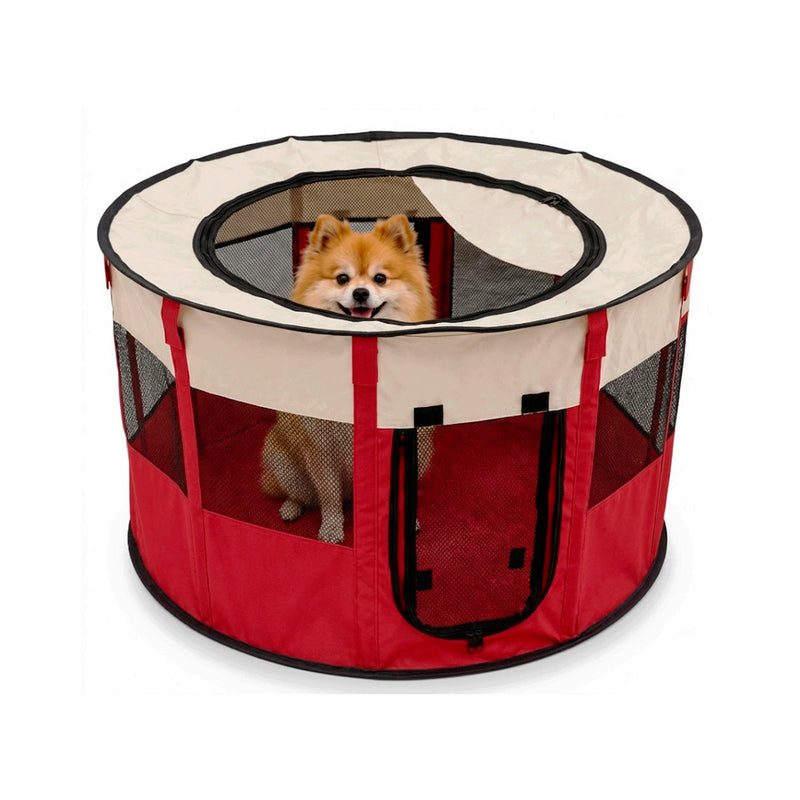 Cercado Pet Dobrável Vermelho G 88x57cm