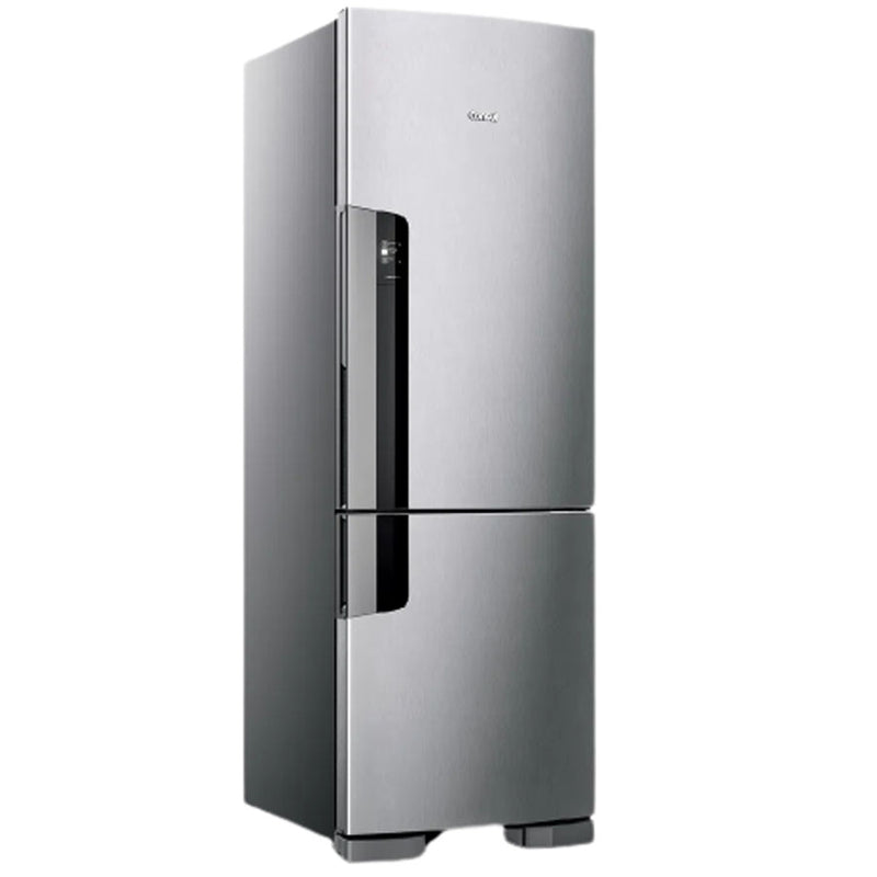 Geladeira Consul Frost Free Duplex 397 litros Evox com freezer embaixo - CRE44BK