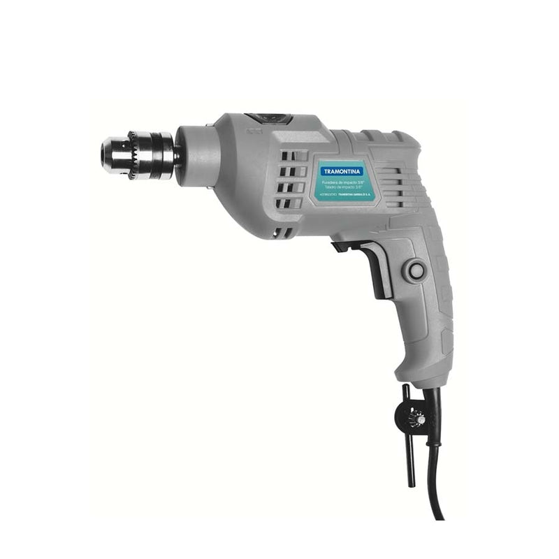 Furadeira de Impacto 500 W 3/8"" 127 V Tramontina para Uso Doméstico com Sistema de Reversão e Botão para Travamento