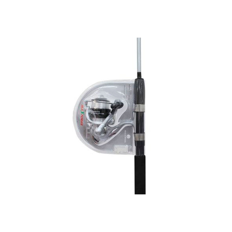Combo de pesca Maxpower Pesca Brasil com molinete de 3 rolamentos e uma vara de pesca de 1,65m de 2 partes e 10-20 libras