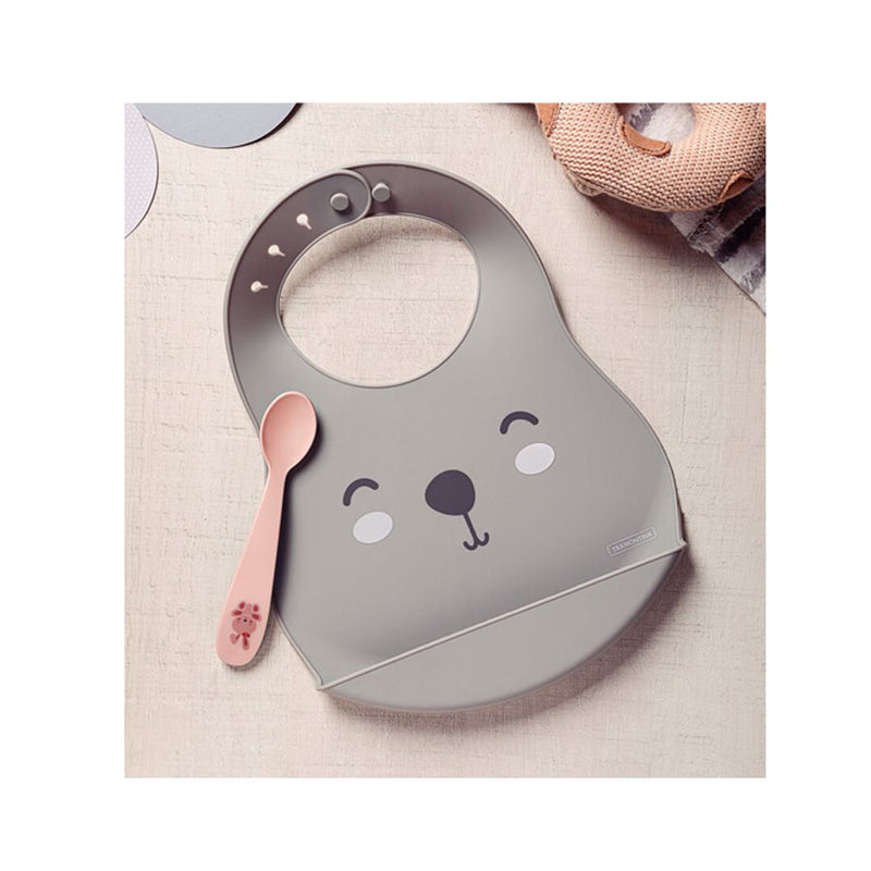 Kit Babador e Colher Infantil Tramontina Le Petit 02 Peças Rosa