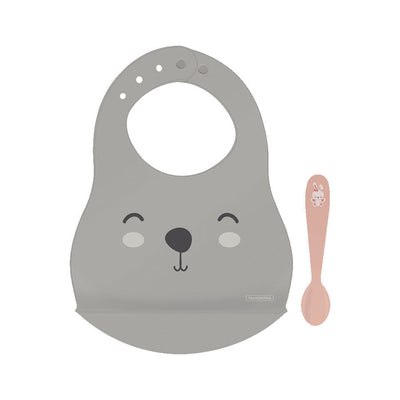 Kit Babador e Colher Infantil Tramontina Le Petit 02 Peças Rosa