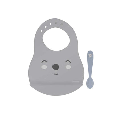 KIT BABADOR E COLHER INFANTIL TRAMONTINA LE PETIT CINZA 02 PEÇAS