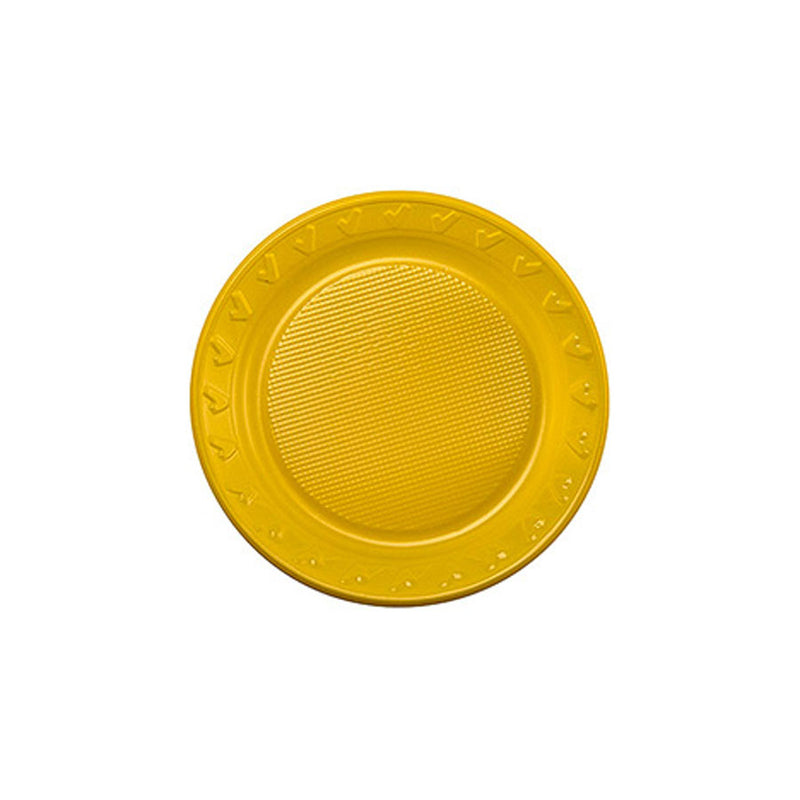 PRATO Descartável PLÁSTICO AMARELO COM 10UND 15CM