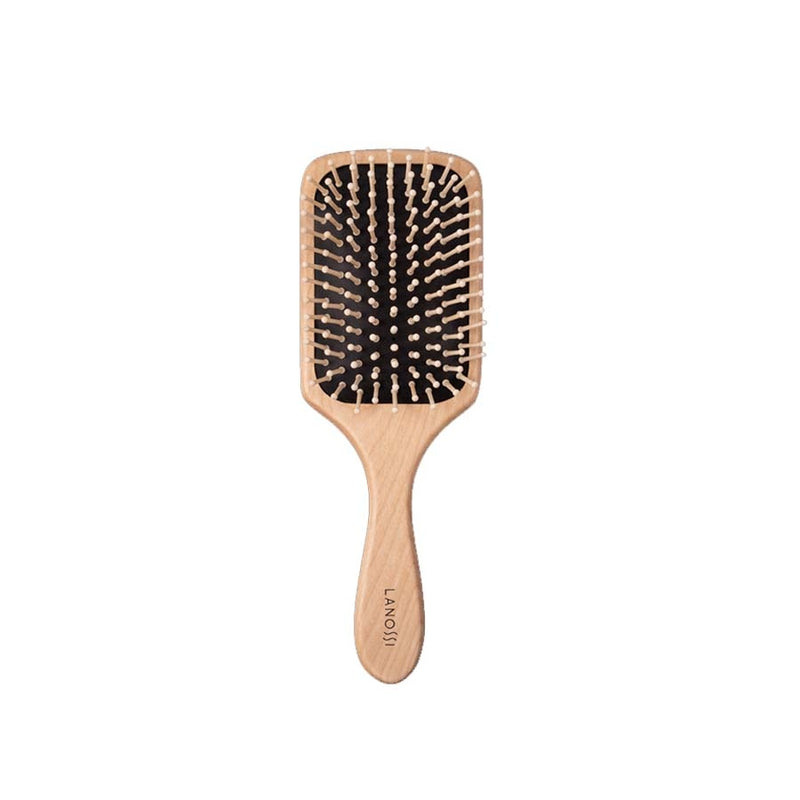 ESCOVA RAQUETE PARA CABELO QUADRADA WOOD